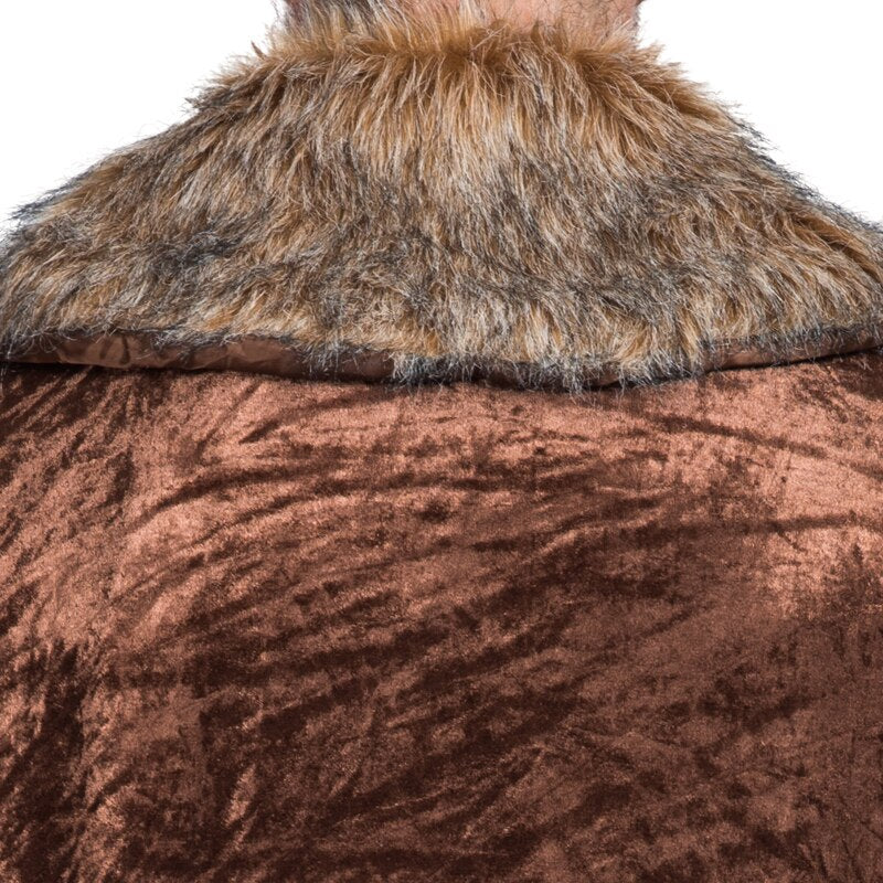 Brown Long Cape Velvet Fur | The Medieval Store 