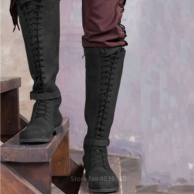 Female Knee High Cotton Boots | The Medieval Store 